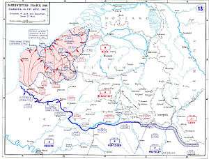 A map of northern France depicting the Anglo-French and German lines.