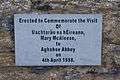 Aghaboe Priory of St. Canice Nave Plaque Mary McAleese 2010 09 02.jpg