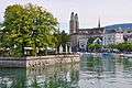 Bauschänzli - Stadthausquai - Limmat - Grossmünster - Limmatquai - Quaibrücke 2012-07-30 09-01-43.jpg