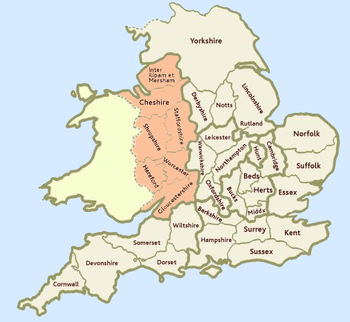 Surrounding Worcester are the counties of Staffordshire, Warwickshire, Gloucestershire, Hereford, and Shropshire.