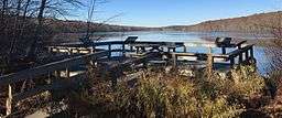 James Goodwin State Forest Pine Acres Lake Observation Deck at Boat Launch