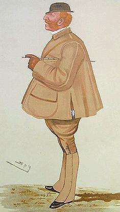 Cartoon of a ginger-haired paunchy gentleman in tweeds