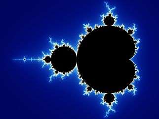 An complex black shape on a blue background.