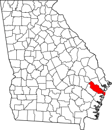 State map highlighting Liberty County