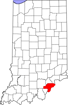 State map highlighting Clark County