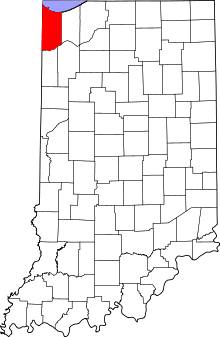 State map highlighting Lake County