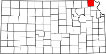 State map highlighting Brown County