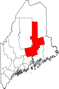 Map of Maine highlighting Penobscot County