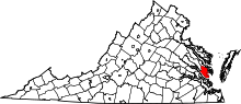 State map highlighting Gloucester County