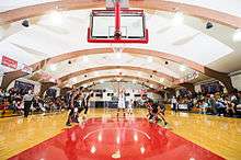 Nyack College Men's Basketball playing in Bowman Gym