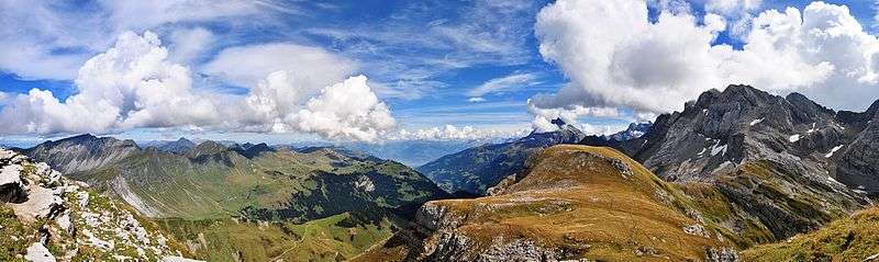 Panoramic view centered on Val d'Illiez
