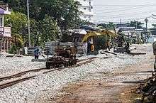 Renovation works on the Maeklong railway line at Ban Laem station