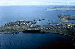 alt=Aerial view of St. Paul Island