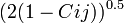 (2(1-Cij))^{0.5}